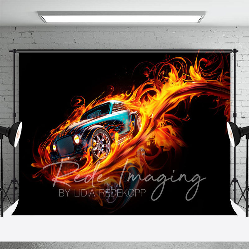 Aperturee Red Fiery Speed Photography Backdrop