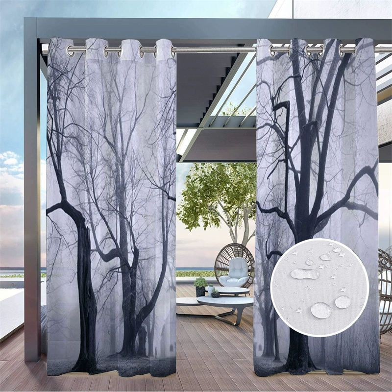 Gothic Dark Forest Outdoor Curtains