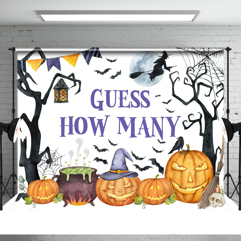 Halloween-Themed Pumpkin Witch Backdrop